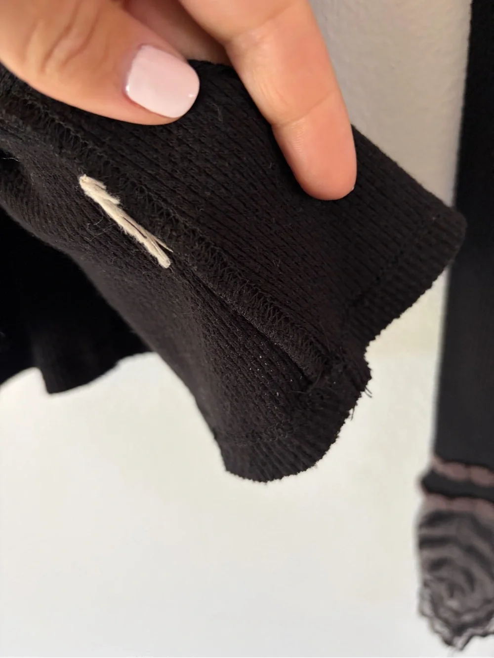 Free People Last Dance Embroidered Thermal Top Black Size Medium